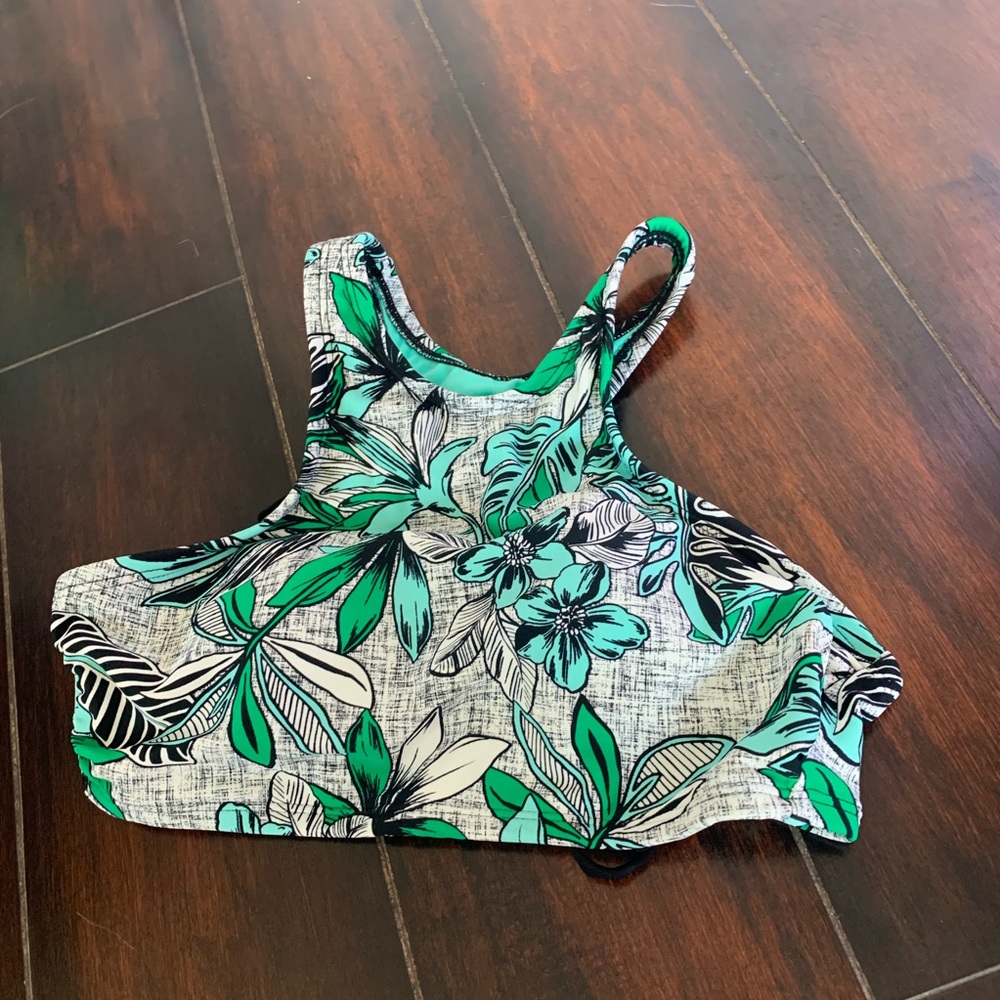 green floral swimsuit top from target size s